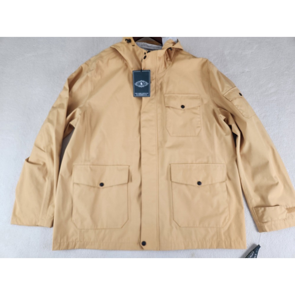 NWT Men's G.H Bass & Co Waterproof Rain Jacket Coat Yellow Size XXL Seam Sealed